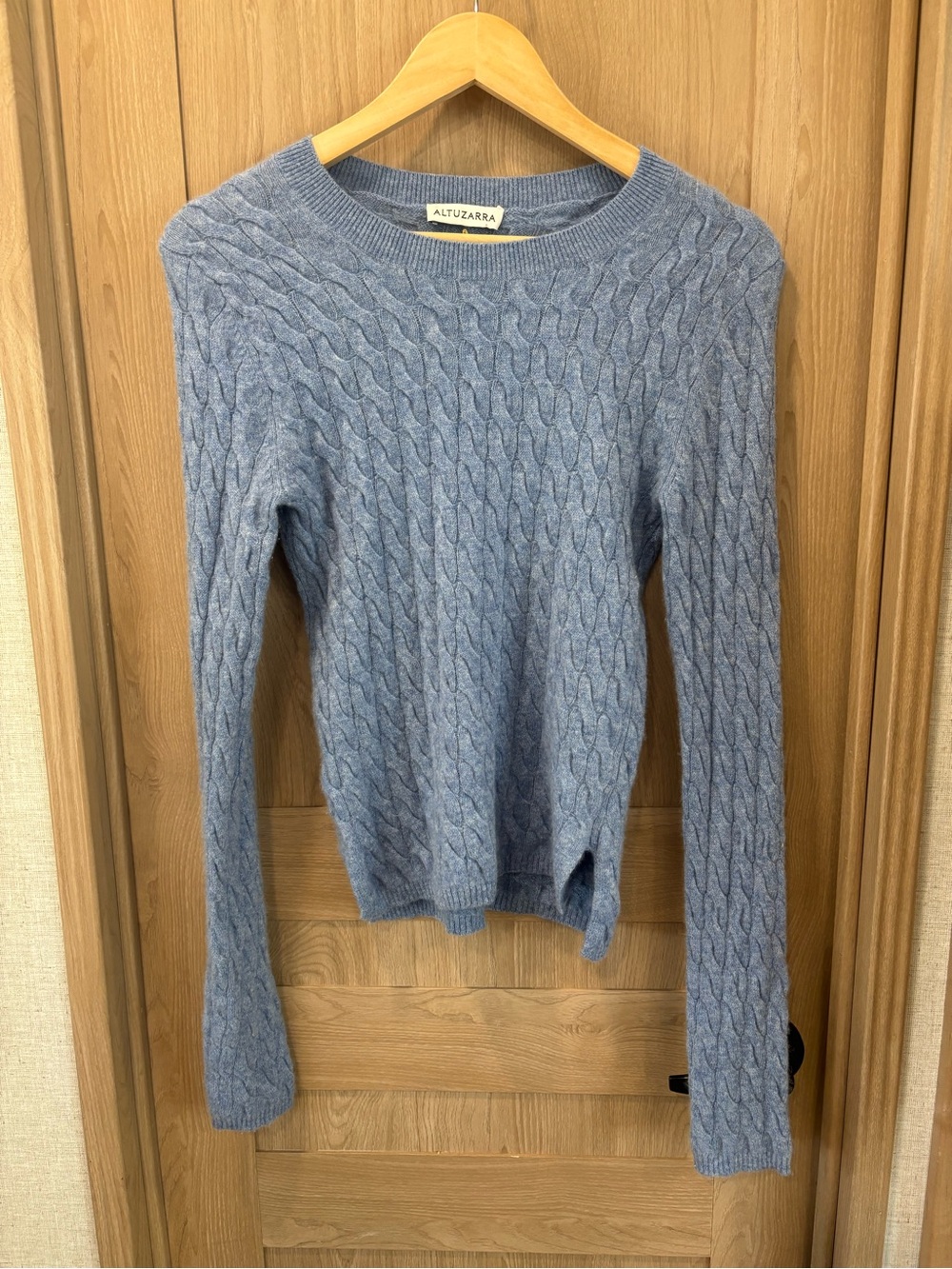 Altuzarra 100% Cashmere Knit Sweater Size M Coastal Blue Preppy